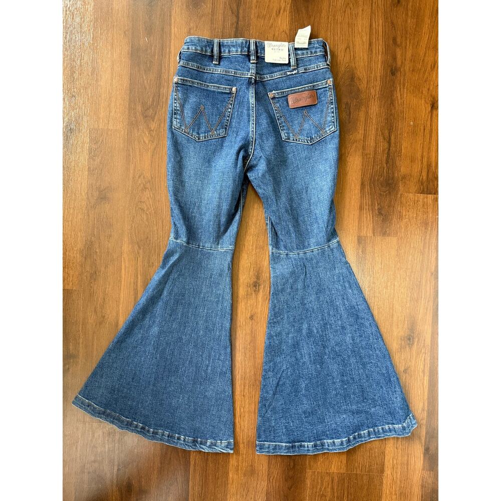Wrangler NWT Retro Bailey High Rise Flare Jeans Med Wash 26x30 Western Boho - Picture 2 of 7